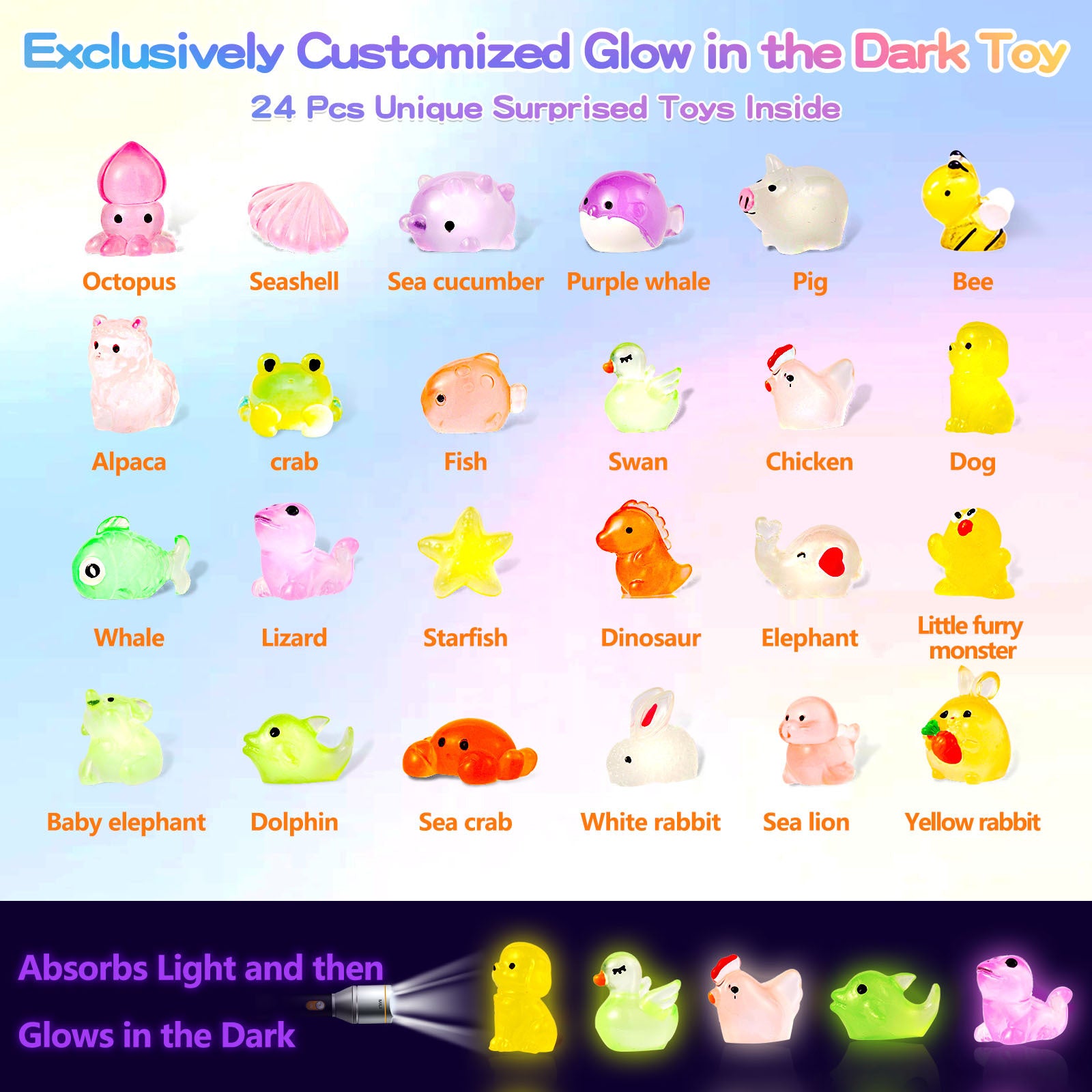 Glow-In-The-Dark Doll-Shaped Bath Bombs - Kids Bath Time Fun Set with Fizzing Bubble Foam