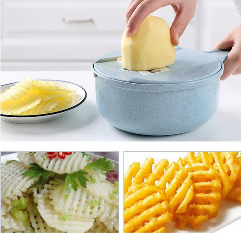 8 in 1 Mandoline Slicer Vegetable Slicer Potato Peeler Carrot Onion Grater with Strainer Vegetable Cutter Kitchen Accessories