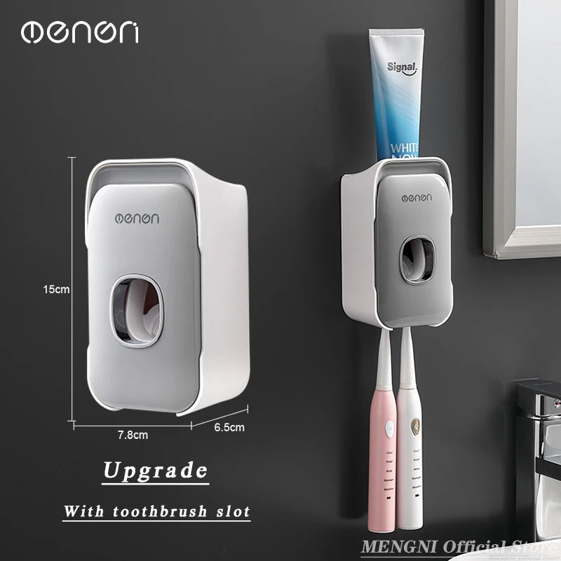 Automatic Toothpaste Dispenser Squeezer with Toothbrush Holder Wall Mounted Bathroom Accessories Sets