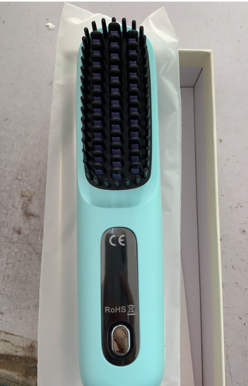 2 in 1 Straight Hair Comb Wireless Hair Straightener Brush Hair Fast Heating Portable Hot Curler USB Charging