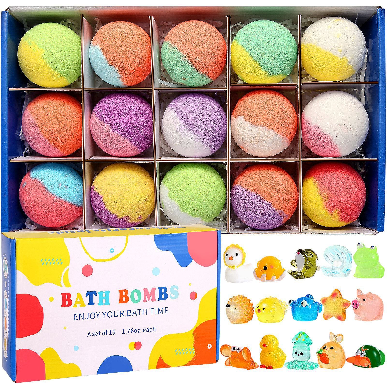 Glow-In-The-Dark Doll-Shaped Bath Bombs - Kids Bath Time Fun Set with Fizzing Bubble Foam